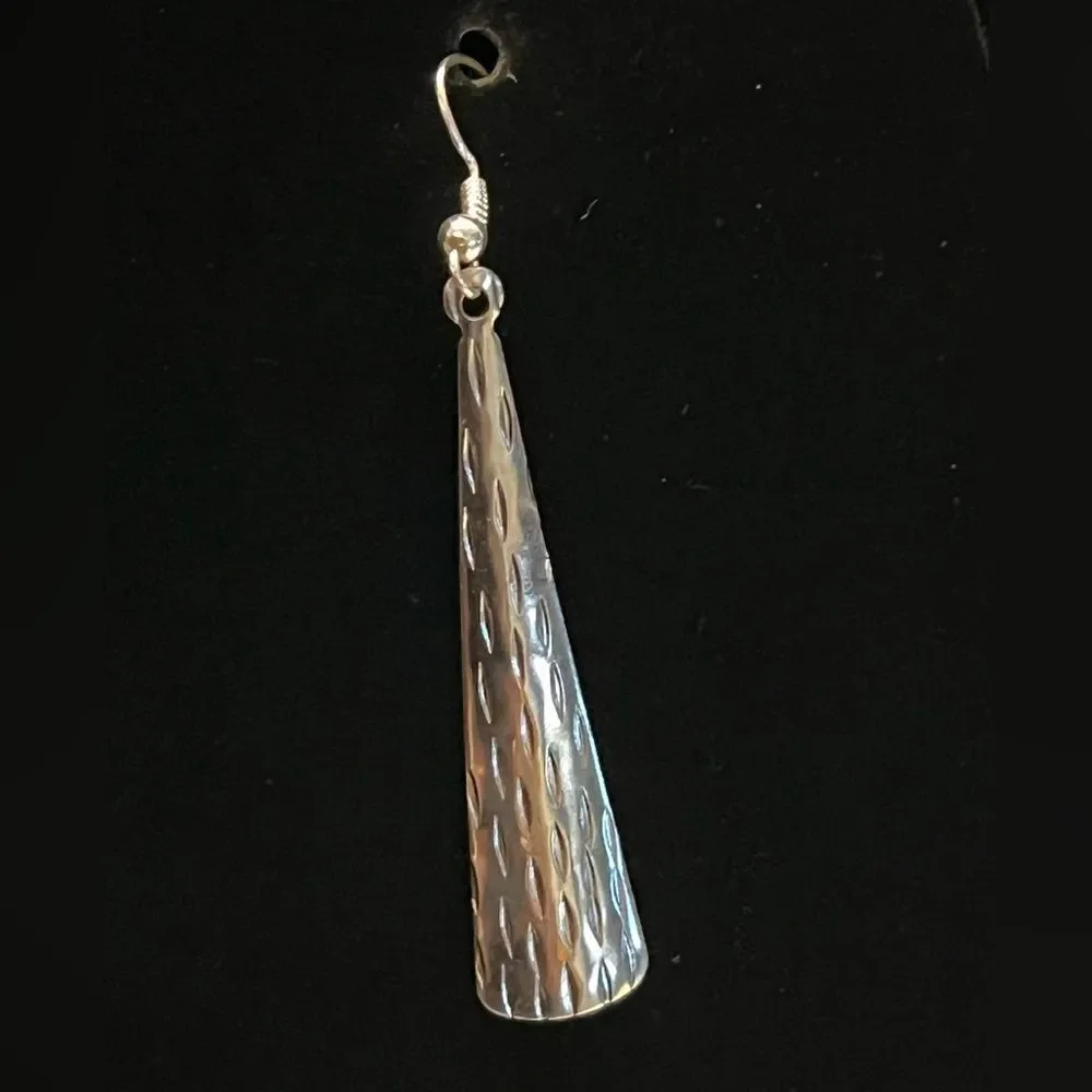 Upcycled Silver-Tone Dangle Earrings – Handmade by Me